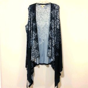 Navy Blue and White Vest with Tie